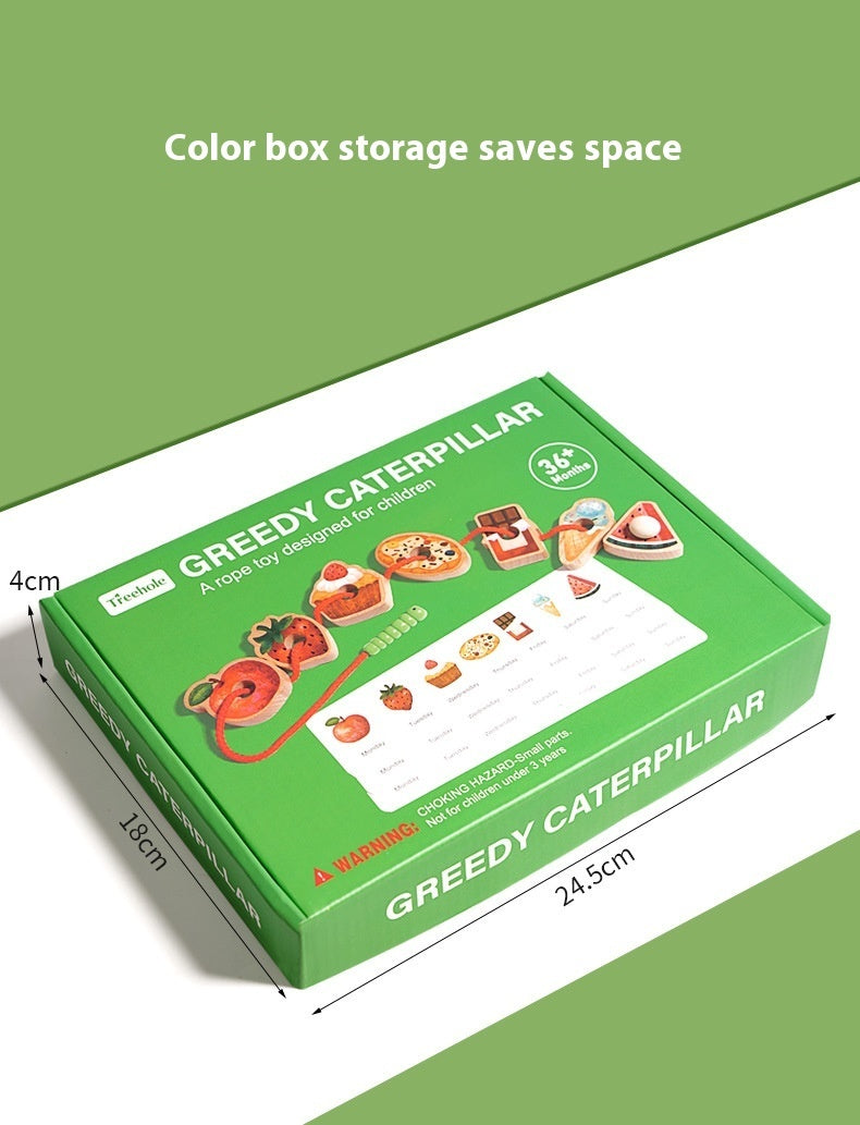 Greedy Caterpillar Threading Toy