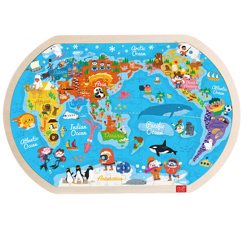 Wooden Puzzle World Map