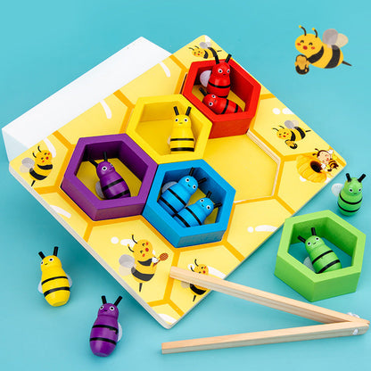Montessori Clip Bee Wooden Toy