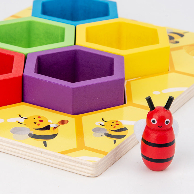 Montessori Clip Bee Wooden Toy