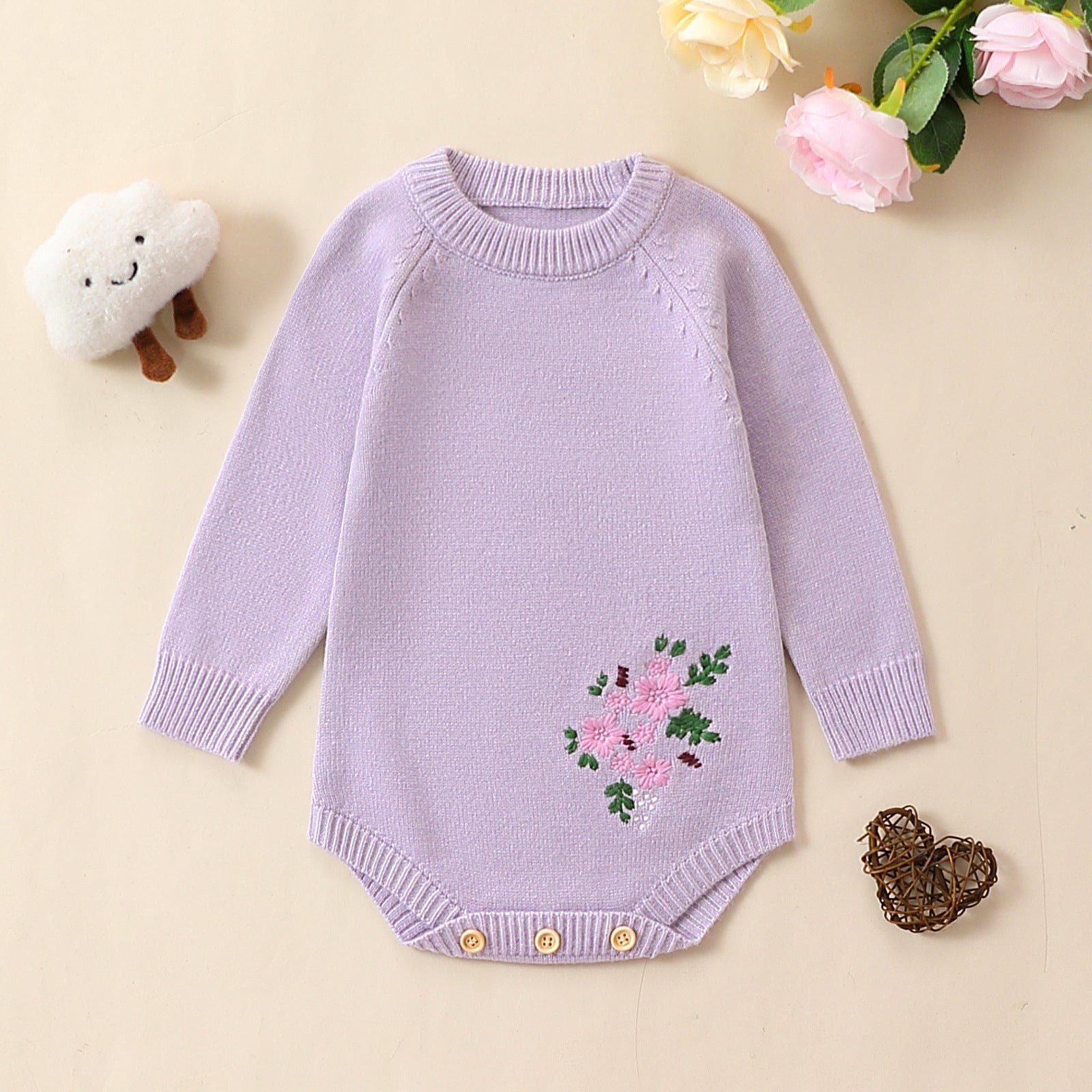 Stylish Embroidered Baby Knitwear