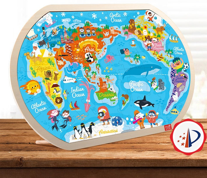 Wooden Puzzle World Map