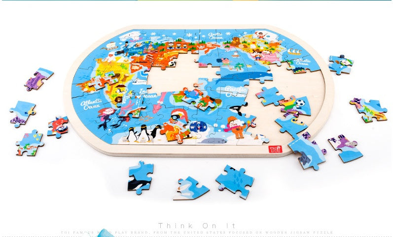 Wooden Puzzle World Map