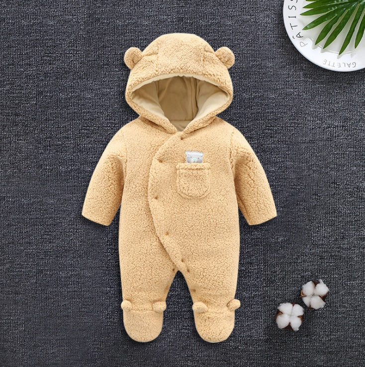 Baby Winter Lamb Cotton Padded Jumpsuit