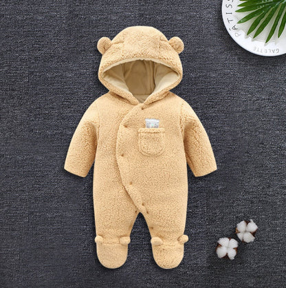Baby Winter Lamb Cotton Padded Jumpsuit