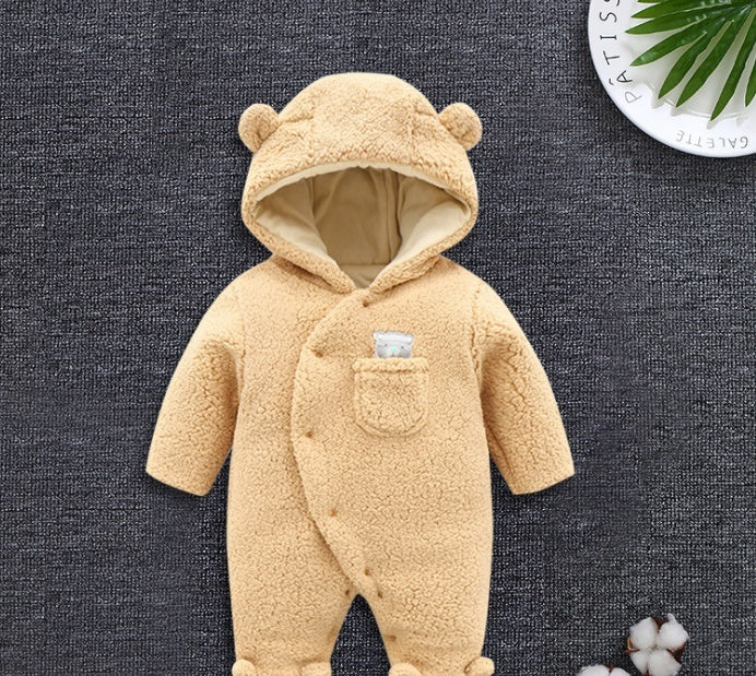 Baby Winter Lamb Cotton Padded Jumpsuit