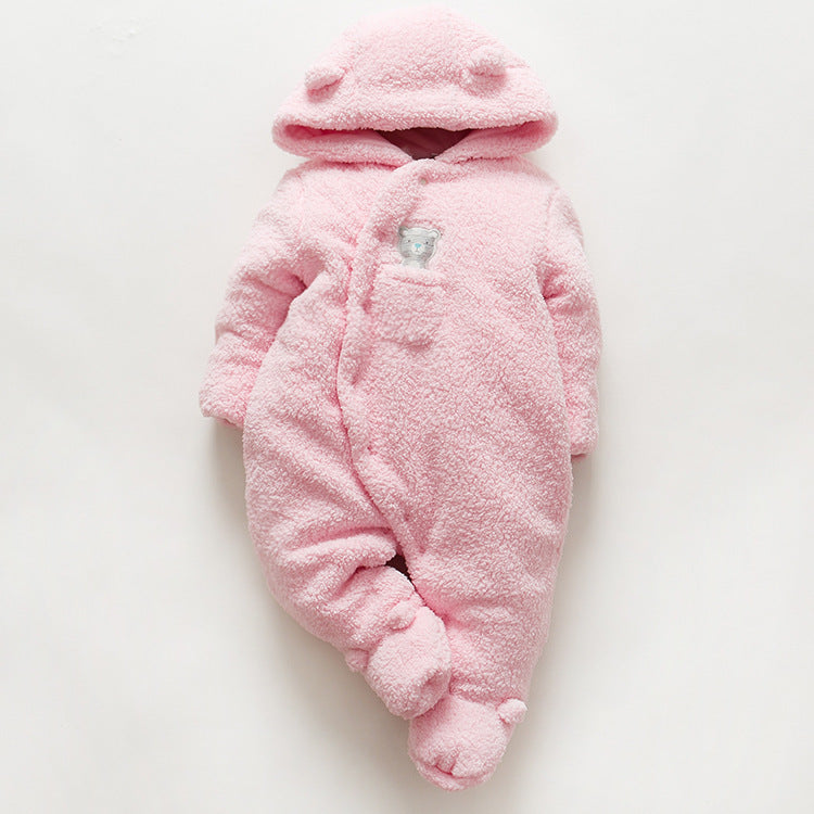 Baby Winter Lamb Cotton Padded Jumpsuit