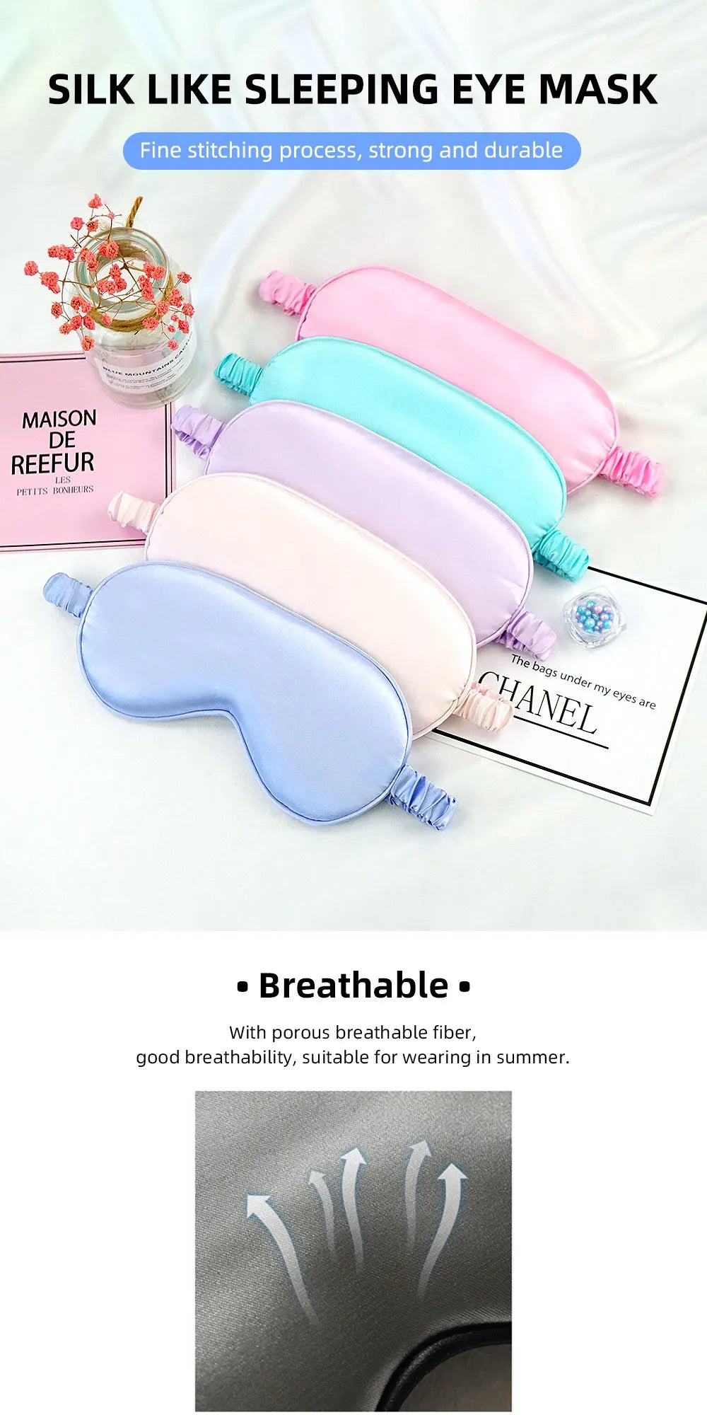Luxury Imitated Silk Sleep Eye Mask – Ultimate Comfort & Relaxation 😴✨