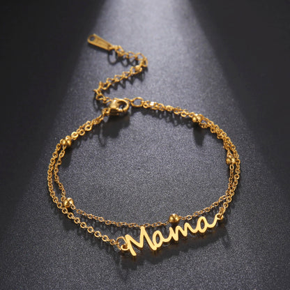 Mama Letters Stainless Steel Bracelet – Elegant Mother’s Day Gift 💖