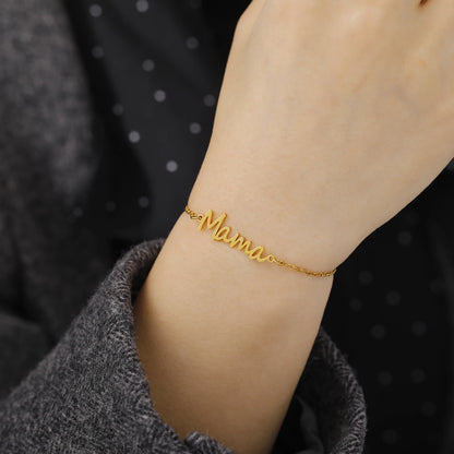 Mama Letters Stainless Steel Bracelet – Elegant Mother’s Day Gift 💖
