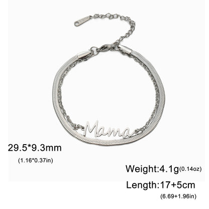 Mama Letters Stainless Steel Bracelet – Elegant Mother’s Day Gift 💖