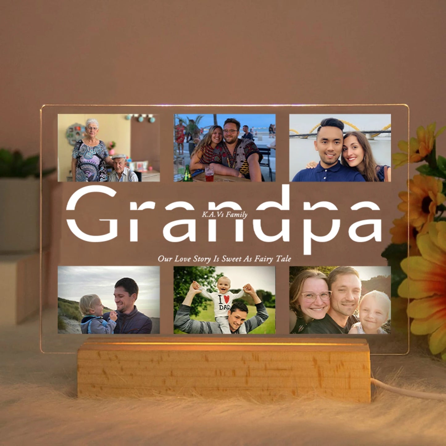 Acrylic Night Light – Personalised Photo & Text LED Lamp 💡✨