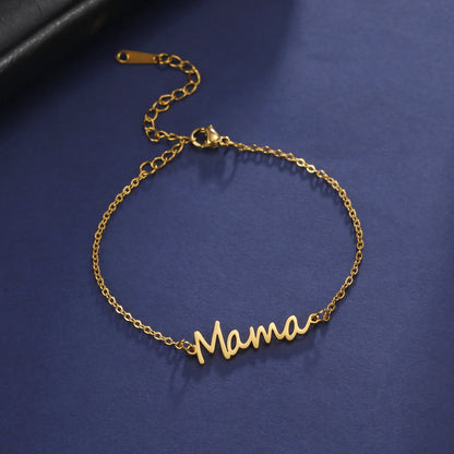 Mama Letters Stainless Steel Bracelet – Elegant Mother’s Day Gift 💖
