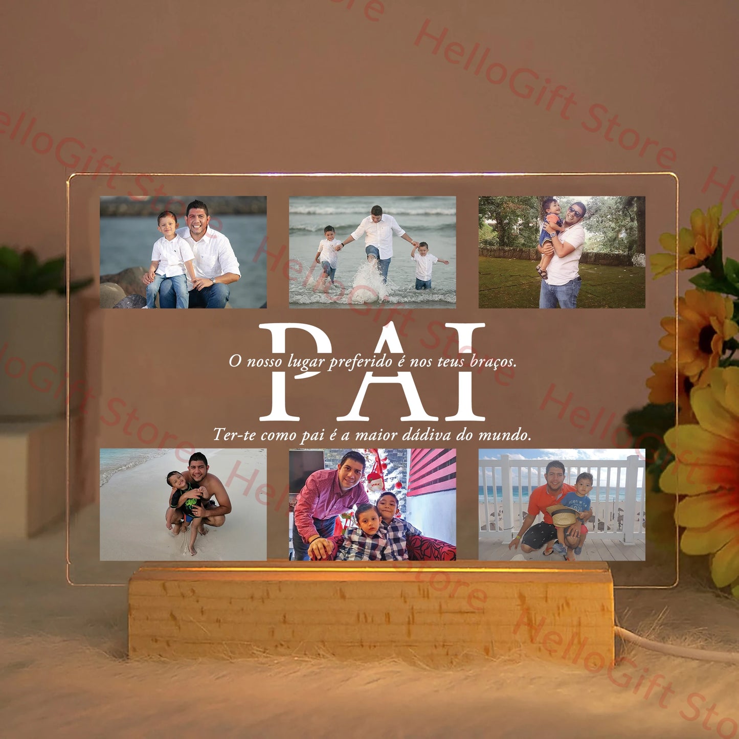 Acrylic Night Light – Personalised Photo & Text LED Lamp 💡✨