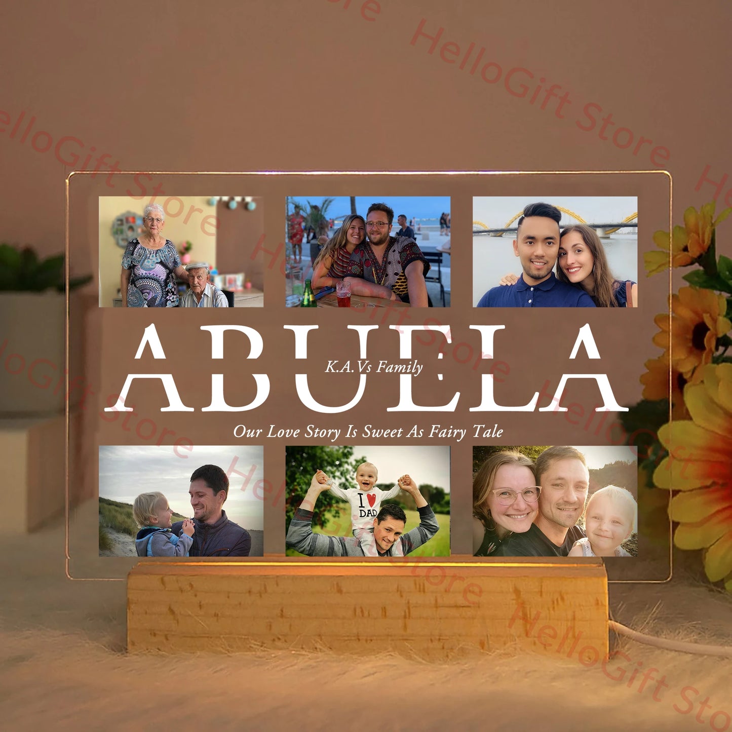 Acrylic Night Light – Personalised Photo & Text LED Lamp 💡✨