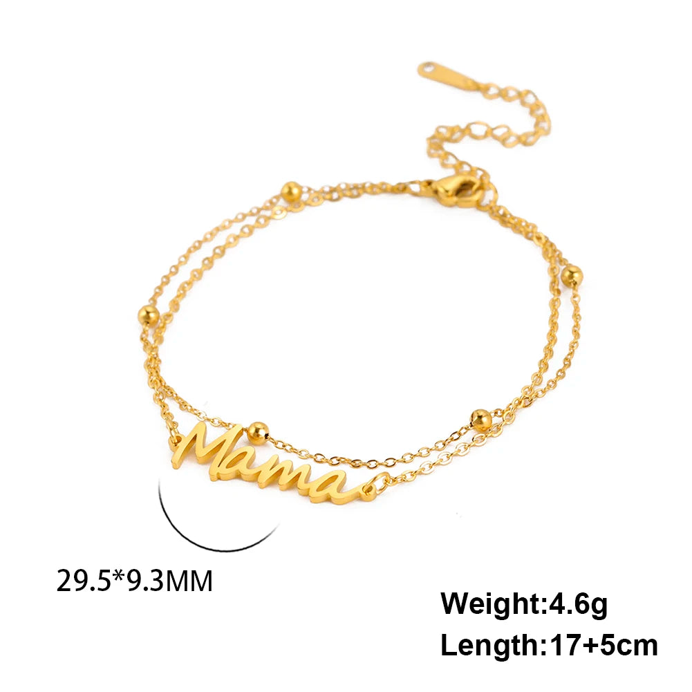 Mama Letters Stainless Steel Bracelet – Elegant Mother’s Day Gift 💖