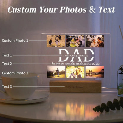 Acrylic Night Light – Personalised Photo & Text LED Lamp 💡✨