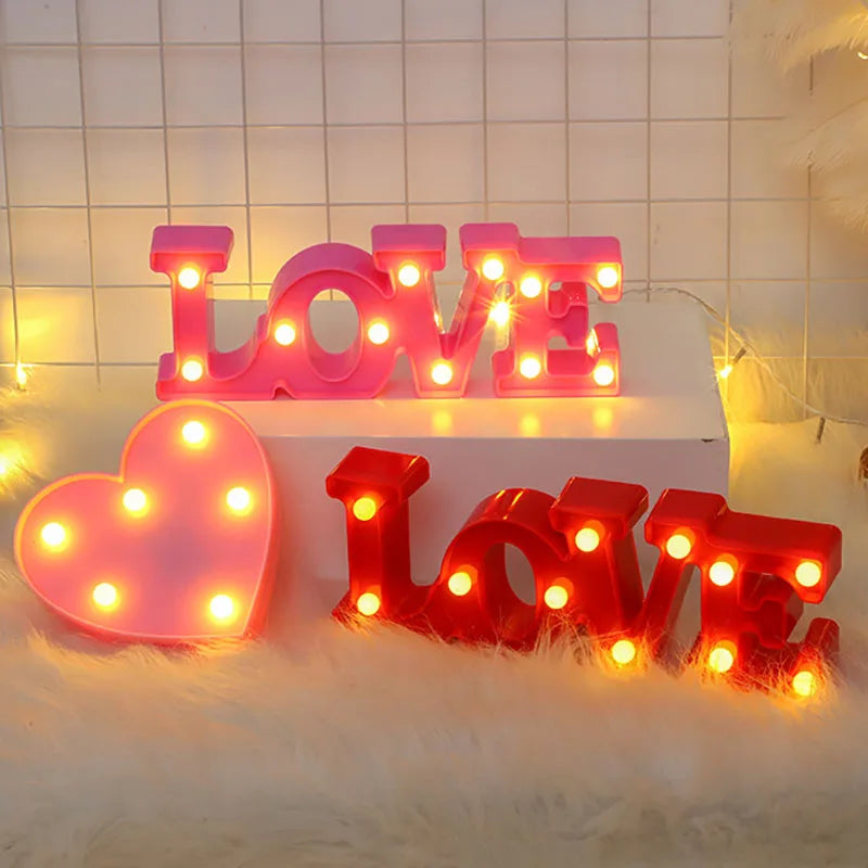 Love Heart LED Lamp with warm white lighting for romantic decoration.