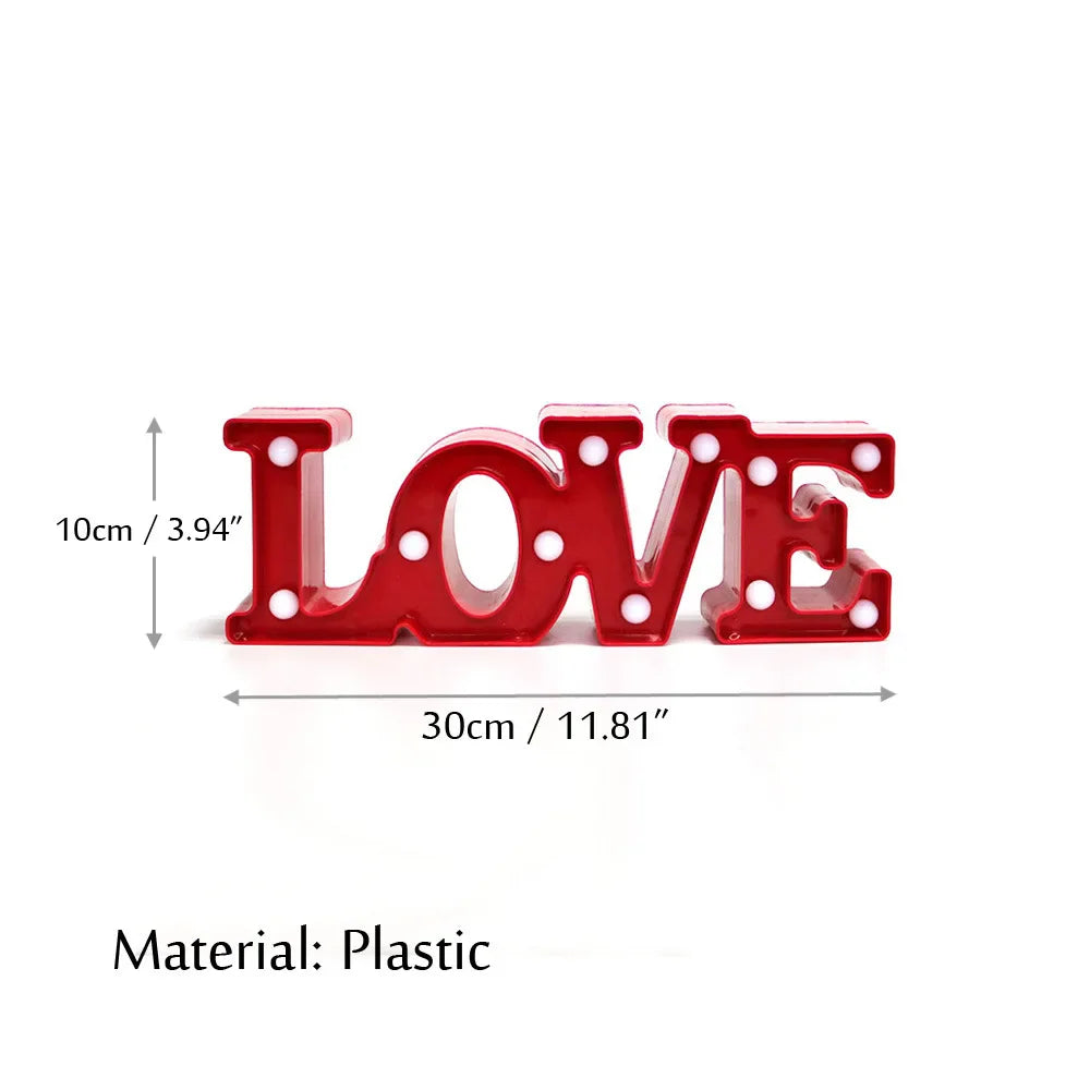 Love Heart LED Lamp in plastic, love shape, romantic night light decoration.