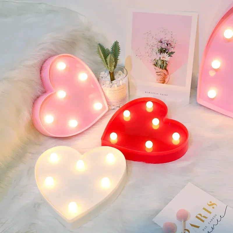 Love Heart LED Lamp as romantic night light and decoration.