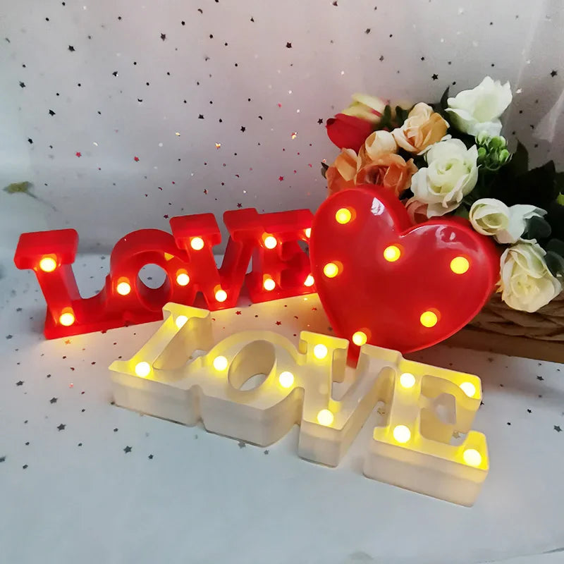 Love Heart LED Lamp with warm white glow for romantic home decor and celebrations.