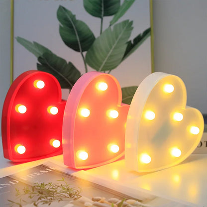 Love Heart LED Lamp with warm white lighting for romantic decor and special occasions.