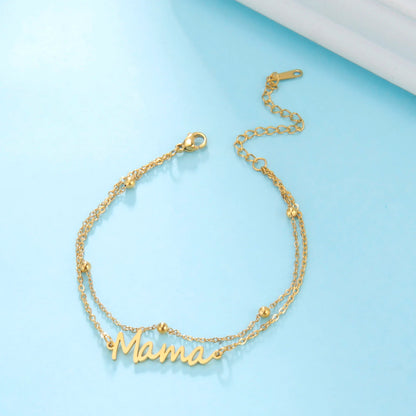 Mama Letters Stainless Steel Bracelet – Elegant Mother’s Day Gift 💖