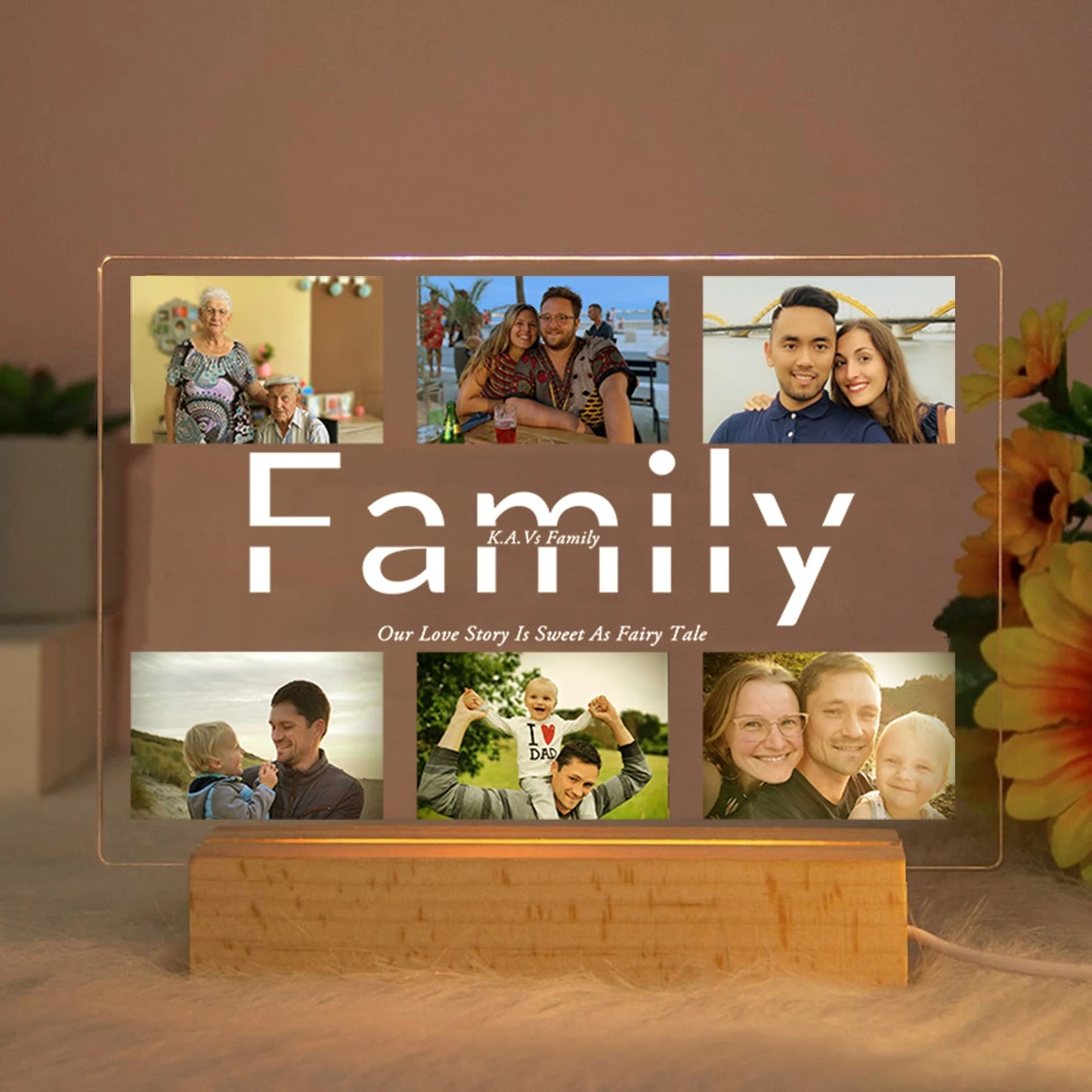 Acrylic Night Light – Personalised Photo & Text LED Lamp 💡✨