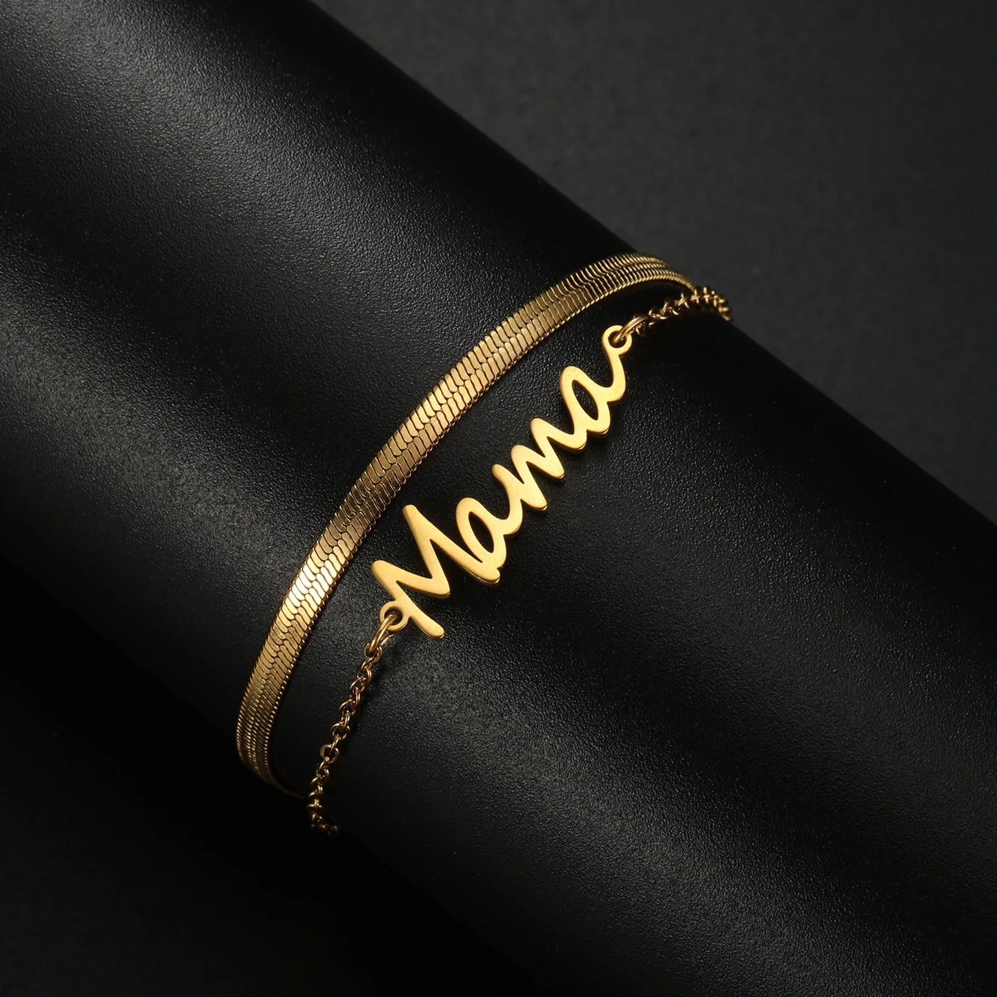 Mama Letters Stainless Steel Bracelet – Elegant Mother’s Day Gift 💖
