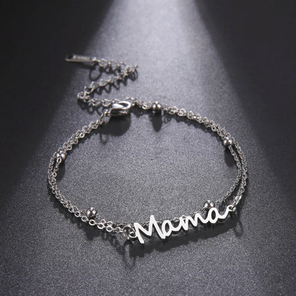 Mama Letters Stainless Steel Bracelet – Elegant Mother’s Day Gift 💖