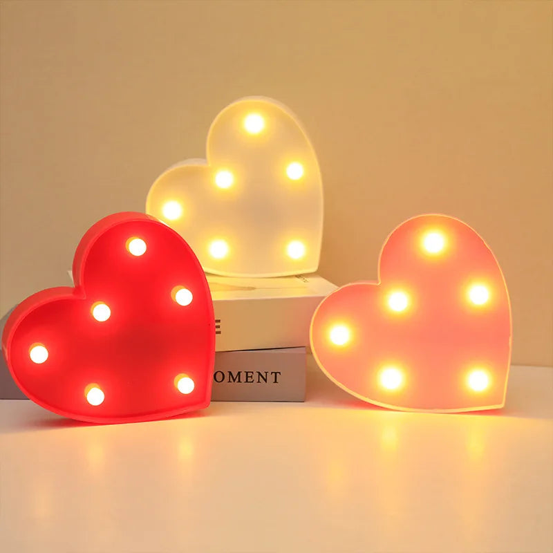 Love Heart LED Lamp providing warm white glow in heart shapes for romantic decoration.