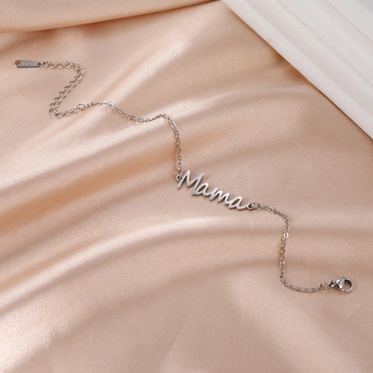 Mama Letters Stainless Steel Bracelet – Elegant Mother’s Day Gift 💖