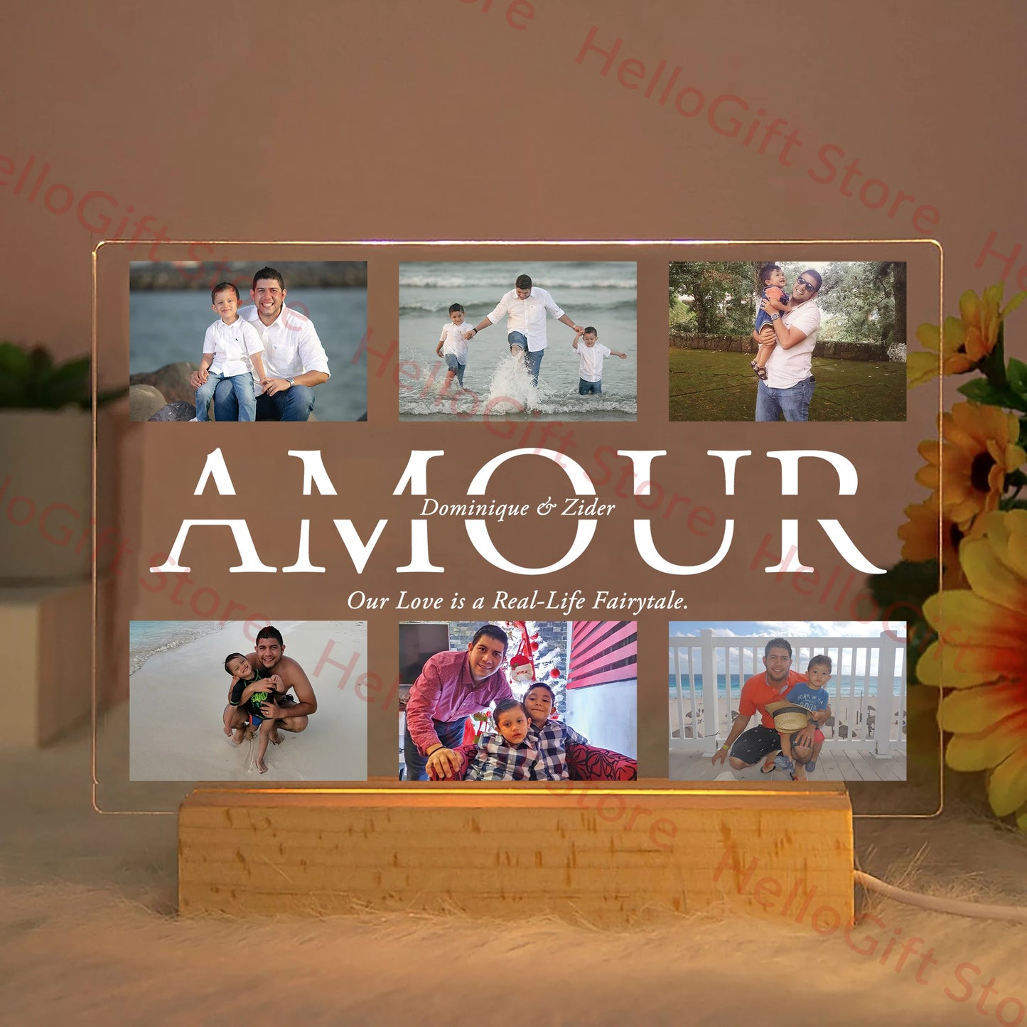 Acrylic Night Light – Personalised Photo & Text LED Lamp 💡✨