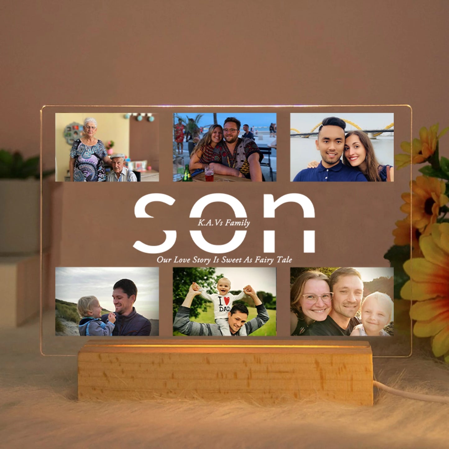Acrylic Night Light – Personalised Photo & Text LED Lamp 💡✨