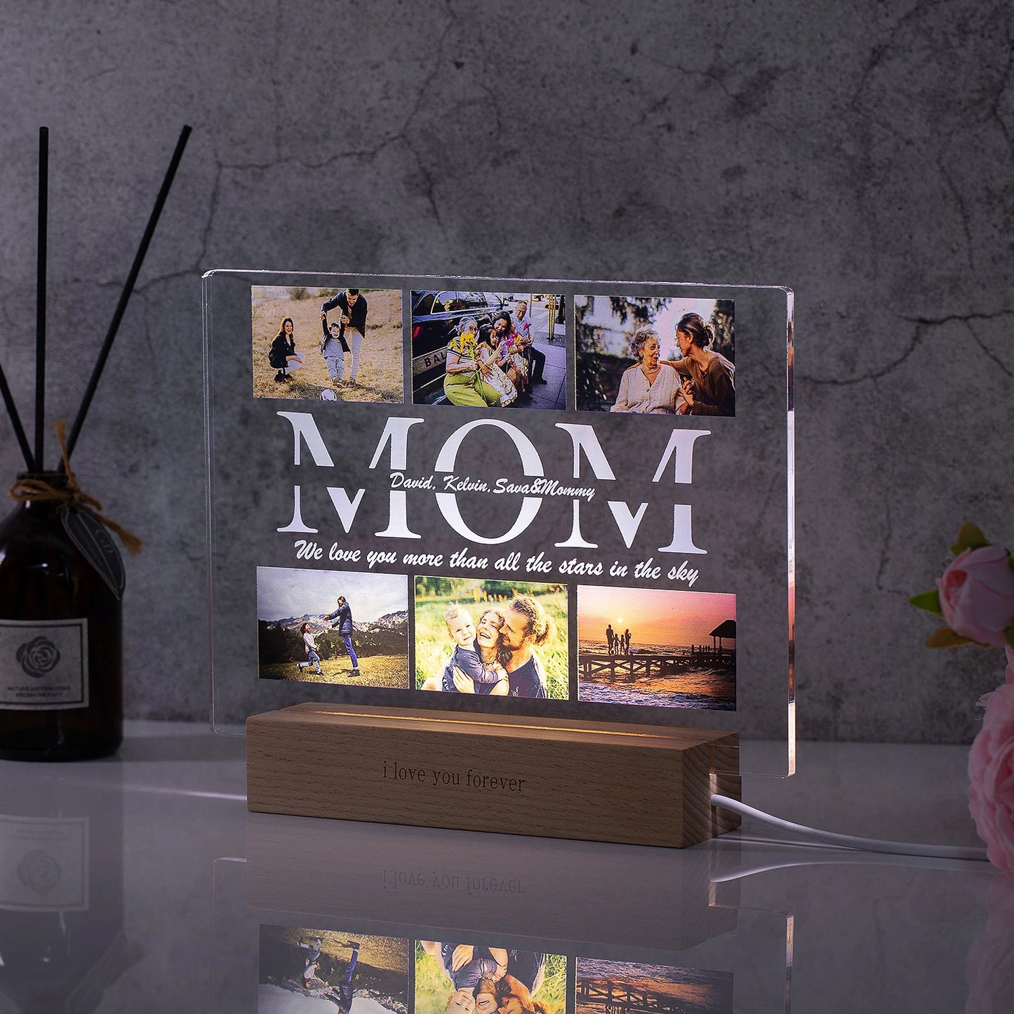 Acrylic Night Light – Personalised Photo & Text LED Lamp 💡✨