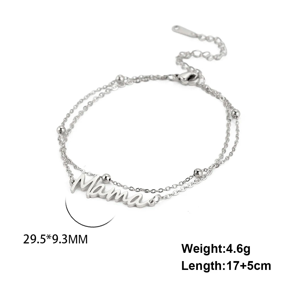 Mama Letters Stainless Steel Bracelet – Elegant Mother’s Day Gift 💖